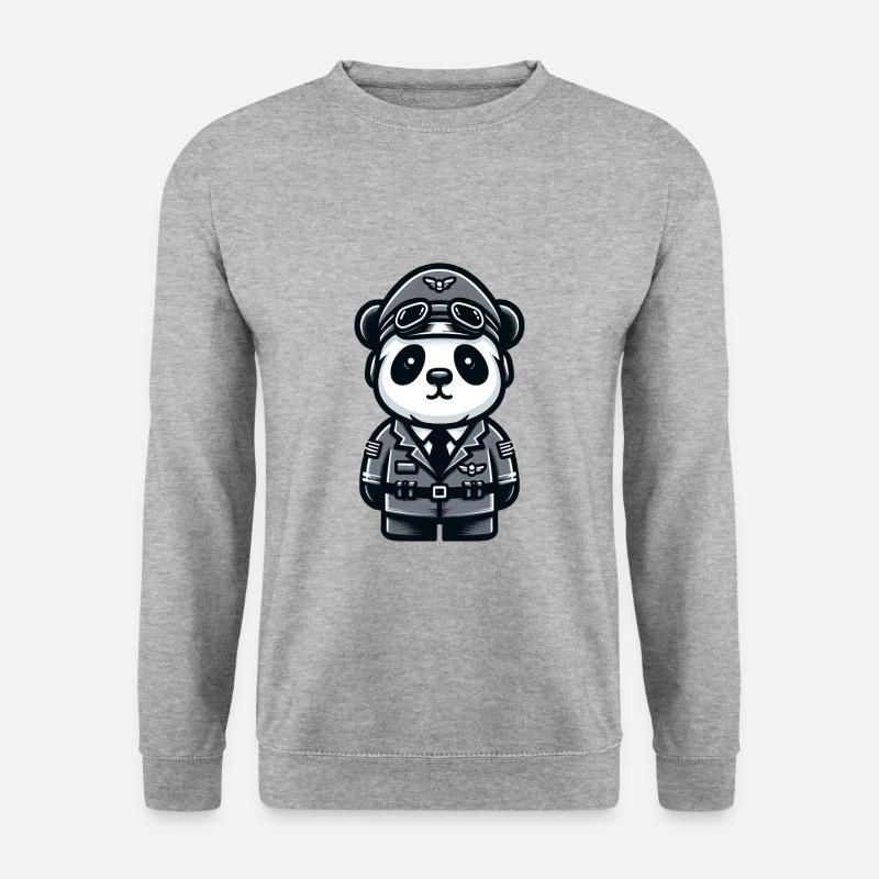 Cute Panda Pilot - Unisex Sweatshirt - salt & pepper