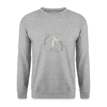Frohe Ostern - Unisex Pullover - Weißgrau meliert - Vorne - Alina (178cm) & Michal (187cm)