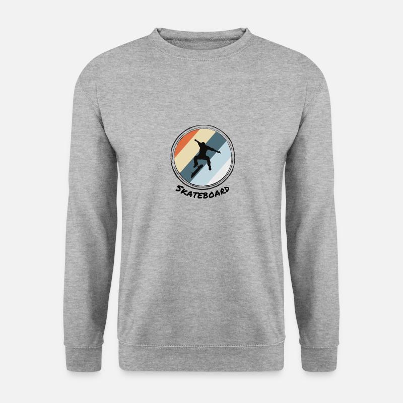 Skateboard - Unisex Pullover - Weißgrau meliert
