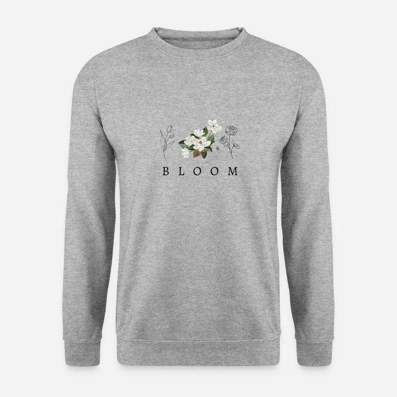 Bloom Floral Design - Unisex Pullover - Weißgrau meliert