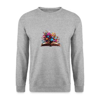 Circle of Beech Flowers - Unisex Sweatshirt - salt & pepper - Front - Alina (178cm) & Michal (187cm)