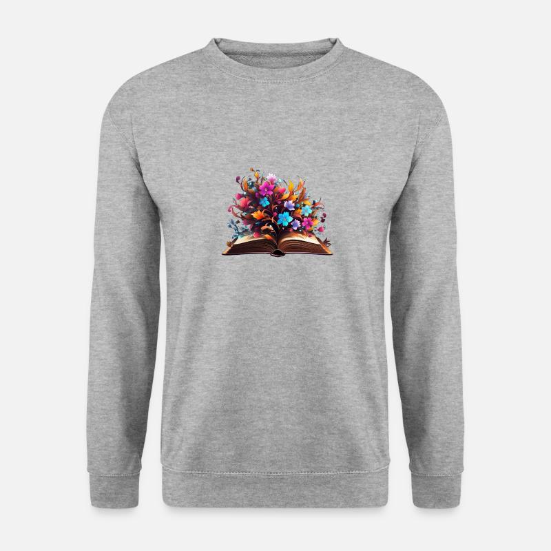 Buchblütenkreis - Unisex Pullover - Weißgrau meliert