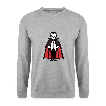 Vampire Halloween Comic Funny - Unisex Sweatshirt - salt & pepper - Front - Alina (178cm) & Michal (187cm)