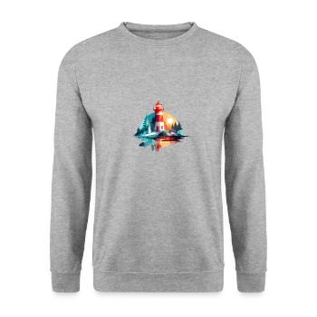 Phare Paysage Calme Tranquille Nature En Plein Air - Sweat-shirt Unisexe - gris chiné - Devant - Alina (178cm) & Michal (187cm)