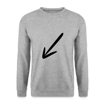 Arrow drawing sketch black - Unisex Sweatshirt - salt & pepper - Front - Alina (178cm) & Michal (187cm)