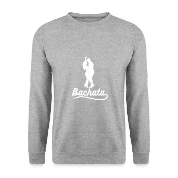 Bachata weißes Paar - Unisex Pullover - Weißgrau meliert - Vorne - Alina (178cm) & Michal (187cm)
