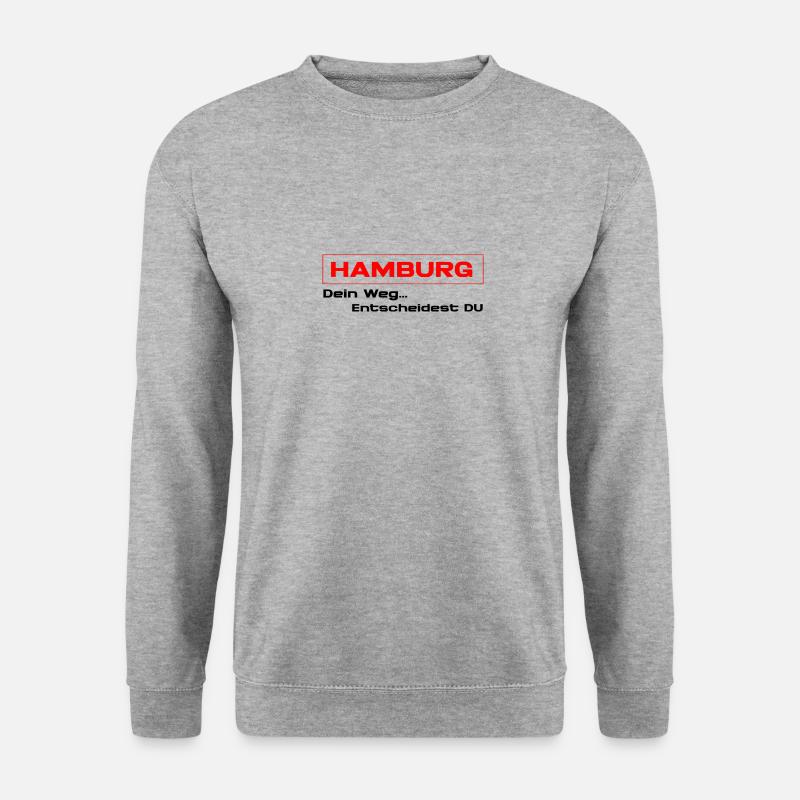 Hamburger Weg - Unisex Pullover - Weißgrau meliert