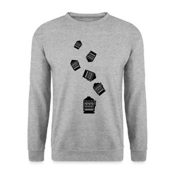 Einarmiger bandit Silhouette icon - Unisex Pullover - Weißgrau meliert - Vorne - Alina (178cm) & Michal (187cm)