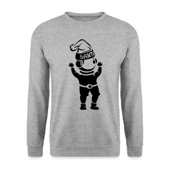 Astronaute Père Noël Symbole Logo icône Graphique - Sweat-shirt Unisexe - gris chiné - Devant - Alina (178cm) & Michal (187cm)