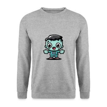 Zombie Halloween Creepy Kawaii - Unisex Sweatshirt - salt & pepper - Front - Alina (178cm) & Michal (187cm)