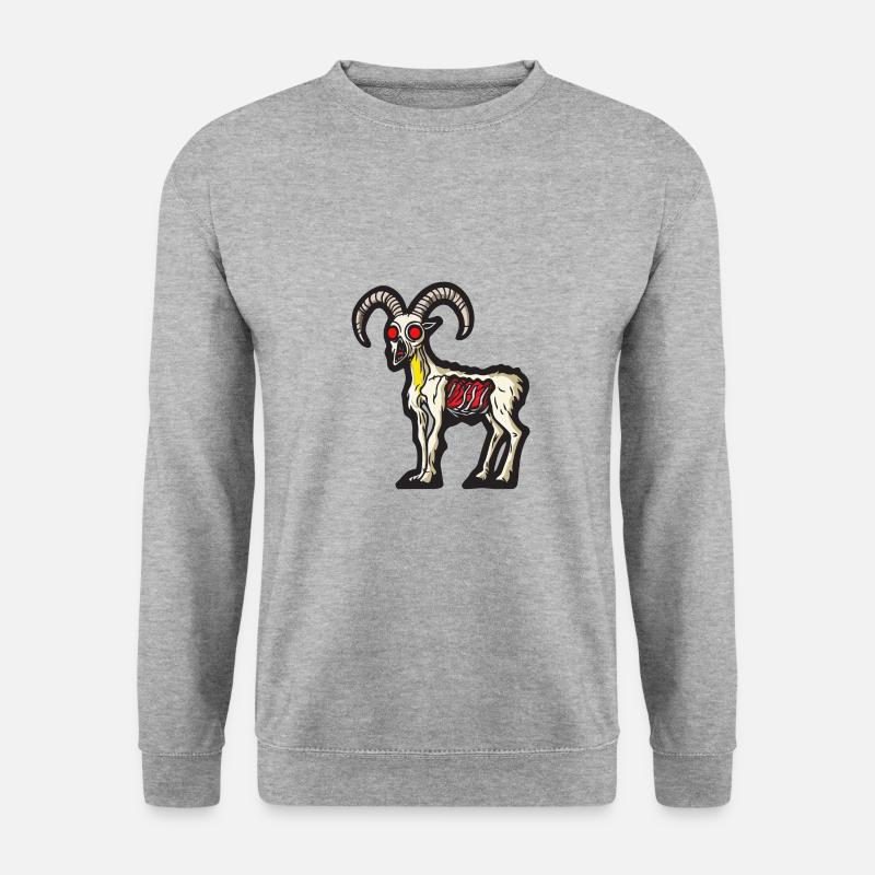 Bergziege Halloween Tier - Unisex Pullover - Weißgrau meliert