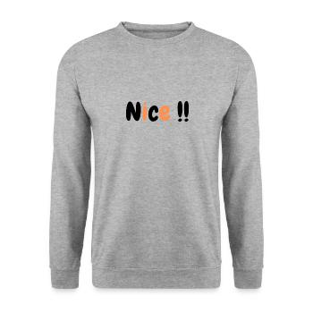 Nice !! - Unisex Pullover - Weißgrau meliert - Vorne - Alina (178cm) & Michal (187cm)