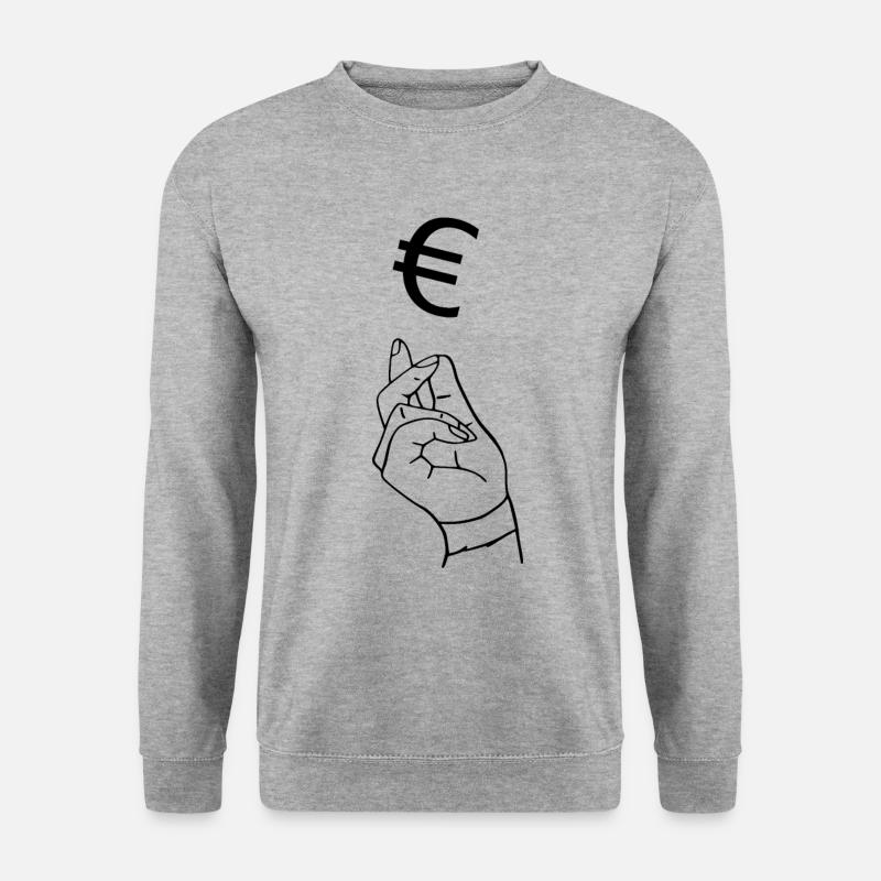 Schnipsen Euro - Unisex Pullover - Weißgrau meliert