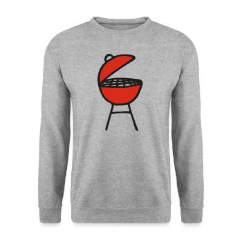 Grill Grillen Zeichnung - Unisex Pullover - Weißgrau meliert - Vorne - Alina (178cm) & Michal (187cm)