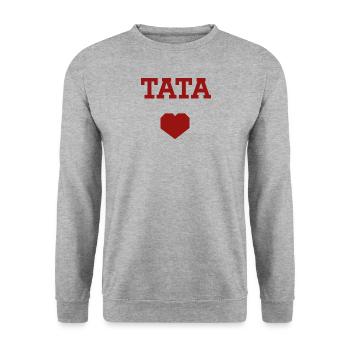 Tata cœur - Sweat-shirt Unisexe - gris chiné - Devant - Alina (178cm) & Michal (187cm)