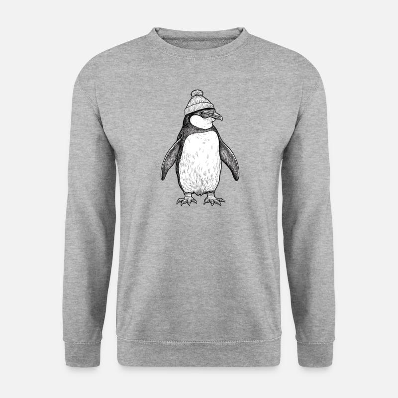 Cute penguin with cap - Unisex Sweatshirt - salt & pepper