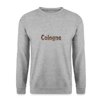 Liebesbrücke in Köln - Unisex Pullover - Weißgrau meliert - Vorne - Alina (178cm) & Michal (187cm)