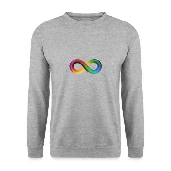 LGBTQ Flag Rainbow Infinity Sign Gay - Unisex Sweatshirt - salt & pepper - Front - Alina (178cm) & Michal (187cm)