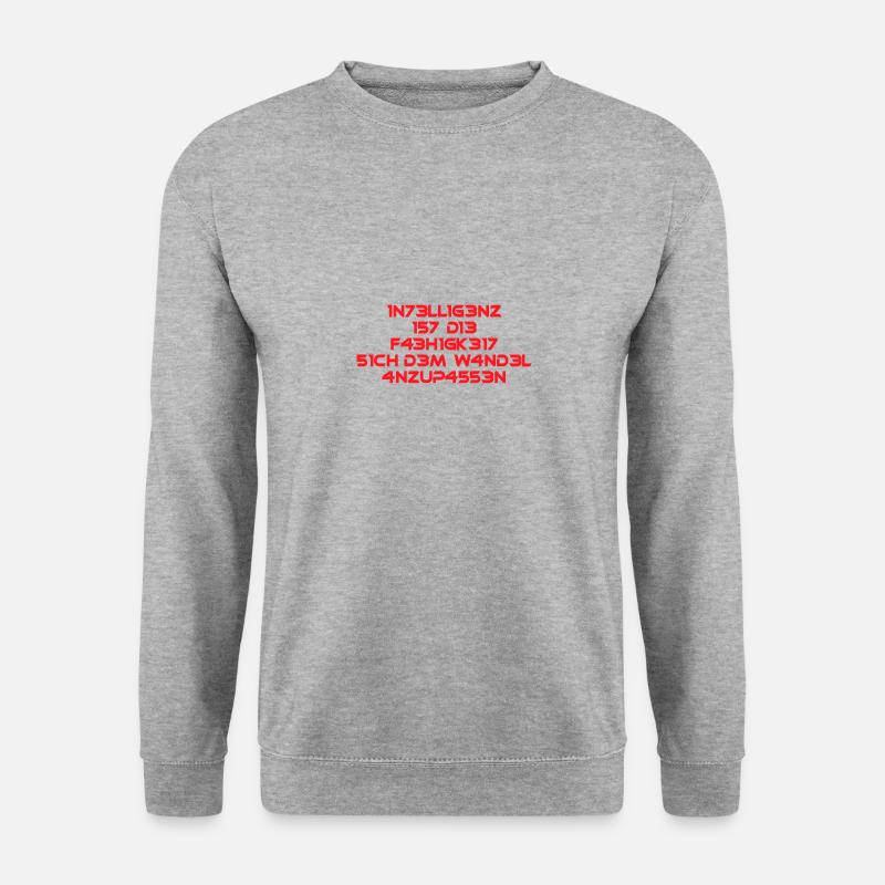 Intelligenz ist die Fähigkeit Cooler Spruch Mathe - Unisex Pullover - Weißgrau meliert