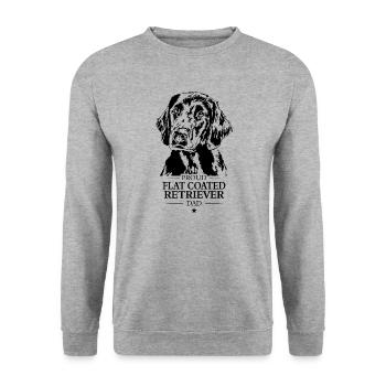 Retriever à poil plat papa chiens chien Wilsigns - Sweat-shirt Unisexe - gris chiné - Devant - Alina (178cm) & Michal (187cm)