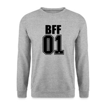 BFF 01 Nr.1 Best Friends Forever beste freunde - Unisex Pullover - Weißgrau meliert - Vorne - Alina (178cm) & Michal (187cm)
