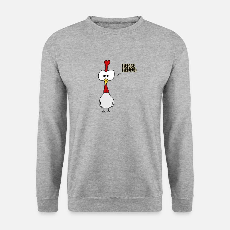 Heisse Henne - Unisex Pullover - Weißgrau meliert