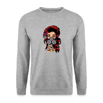 Femme rousse poilue avec - Sweat-shirt Unisexe - gris chiné - Devant - Alina (178cm) & Michal (187cm)