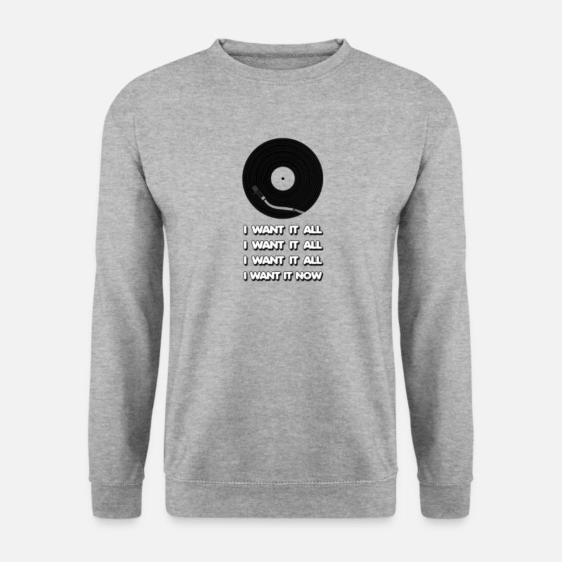 Ich will alles - Unisex Pullover - Weißgrau meliert