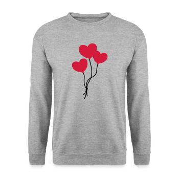 Herzballons / heart balloons / ballon coeur - Unisex Sweatshirt - salt & pepper - Front - Alina (178cm) & Michal (187cm)