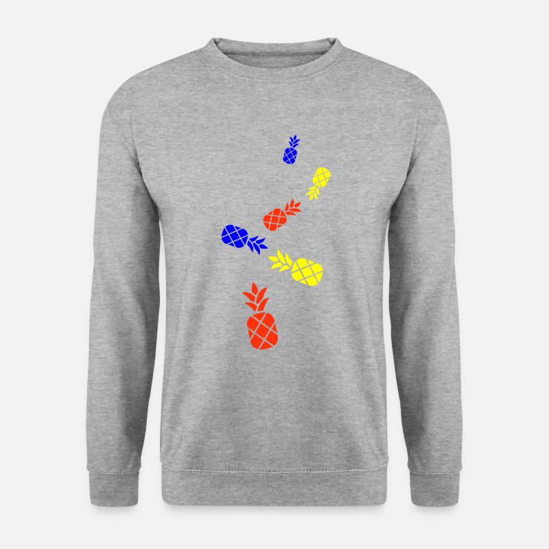 ananas frucht - Unisex Pullover - Weißgrau meliert