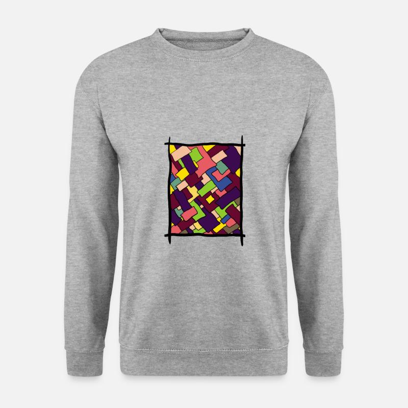 Rissige Dächer - Unisex Pullover - Weißgrau meliert