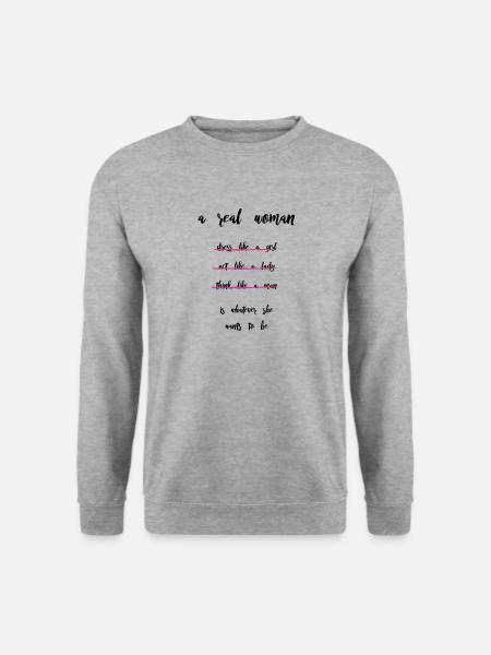 Power Frau! - Unisex Pullover - Weißgrau meliert