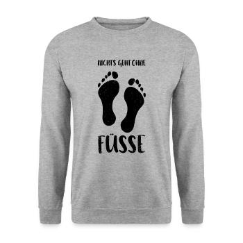 Fußpflege Pediküre Podologe Nagelstudio Geschenk - Unisex Pullover - Weißgrau meliert - Vorne - Alina (178cm) & Michal (187cm)