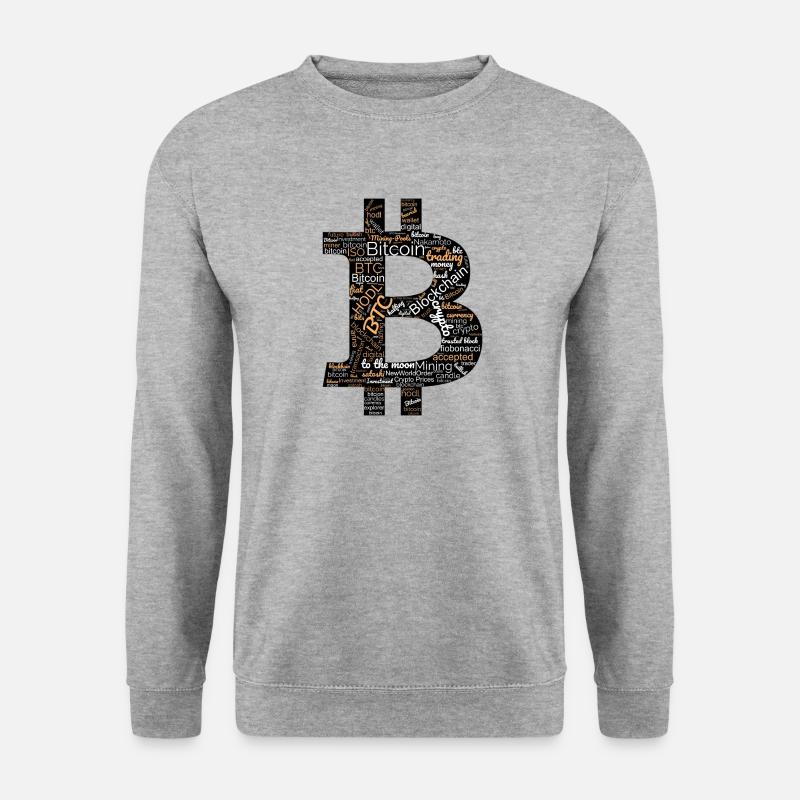 Bitcoin BTC Crypto Word Cloud Art - Unisex Sweatshirt - salt & pepper