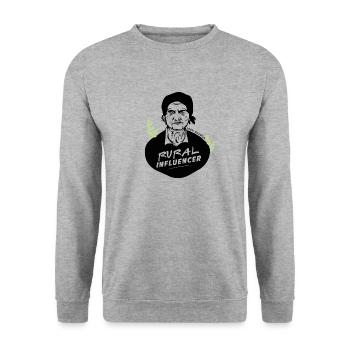 LÄNDLICHER EINFLUSS | 100% galizisch - Unisex Pullover - Weißgrau meliert - Vorne - Alina (178cm) & Michal (187cm)