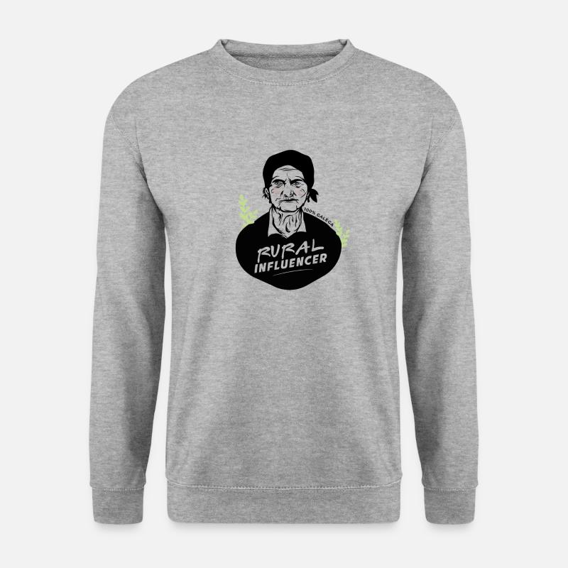 LÄNDLICHER EINFLUSS | 100% galizisch - Unisex Pullover - Weißgrau meliert
