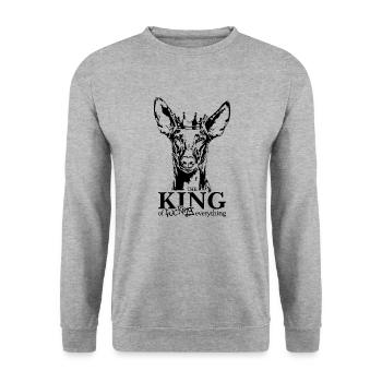 Pharaoh Dog King of everything Saying Dogs - Unisex Sweatshirt - salt & pepper - Front - Alina (178cm) & Michal (187cm)