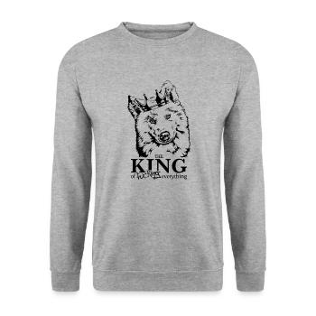Samoyed King Dog Saying Dogs Dog - Unisex Sweatshirt - salt & pepper - Front - Alina (178cm) & Michal (187cm)