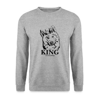 Samoyède Roi de tout Chiens Chien Wilsigns - Sweat-shirt Unisexe - gris chiné - Devant - Alina (178cm) & Michal (187cm)