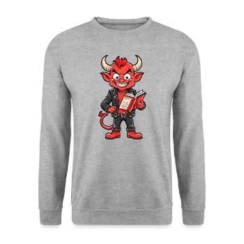 Diable rouge - Sweat-shirt Unisexe - gris chiné - Devant - Alina (178cm) & Michal (187cm)