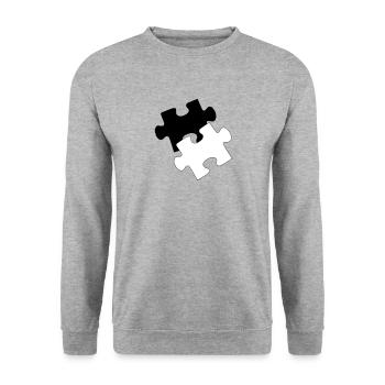 puzzle - Unisex Sweatshirt - salt & pepper - Front - Alina (178cm) & Michal (187cm)