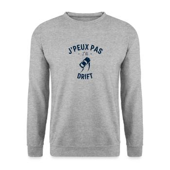 J peux pas j ai Drift - Sweat-shirt Unisexe - gris chiné - Devant - Alina (178cm) & Michal (187cm)
