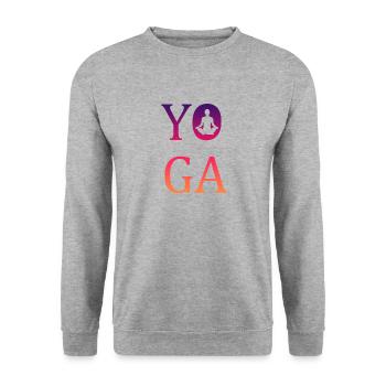 Yoga yoga - Unisex Pullover - Weißgrau meliert - Vorne - Alina (178cm) & Michal (187cm)
