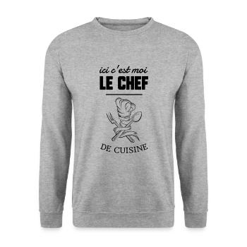Chef de cuisine - Sweat-shirt Unisexe - gris chiné - Devant - Alina (178cm) & Michal (187cm)