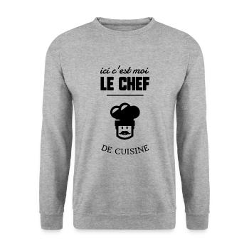 Chef de cuisine - Sweat-shirt Unisexe - gris chiné - Devant - Alina (178cm) & Michal (187cm)