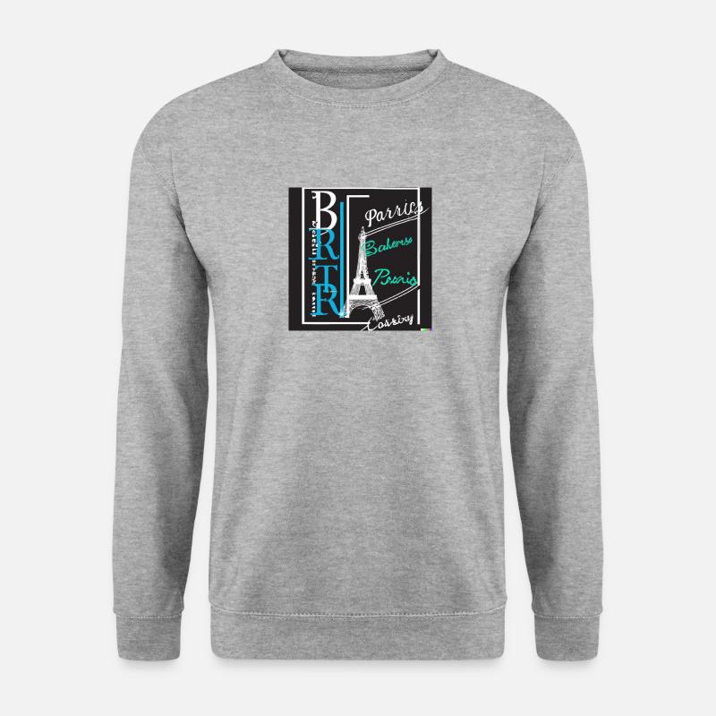 Paris - Unisex Pullover - Weißgrau meliert