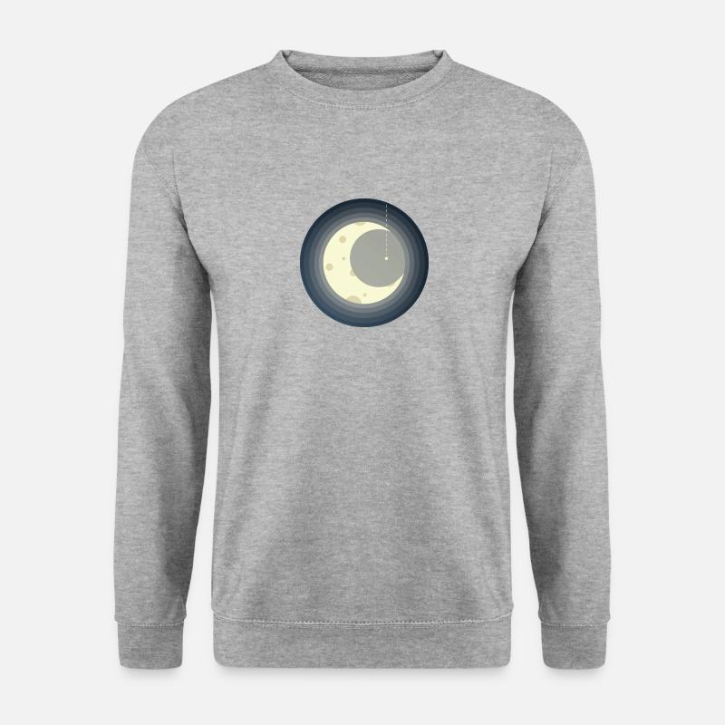 Mond und Sternschnuppe - Unisex Pullover - Weißgrau meliert