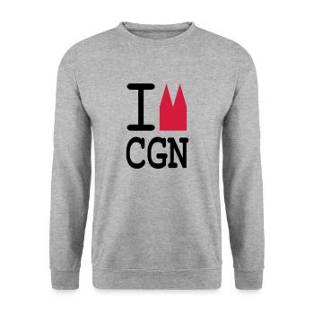I Dom CGN - Unisex Pullover - Weißgrau meliert - Vorne - Alina (178cm) & Michal (187cm)