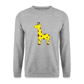 Giraffen - Unisex Pullover - Weißgrau meliert - Vorne - Alina (178cm) & Michal (187cm)