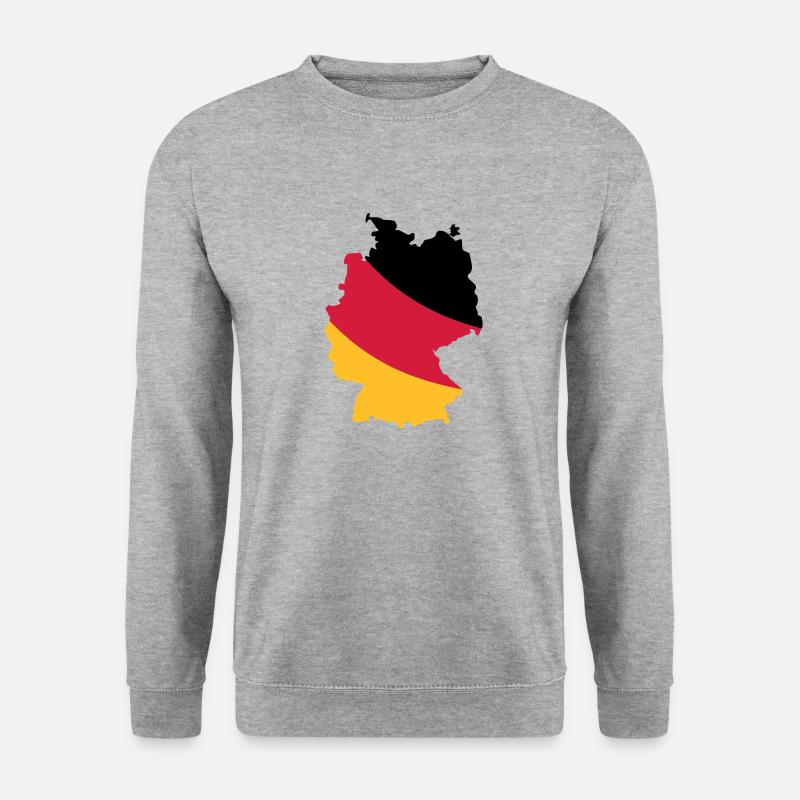 Deutschland Karte - Unisex Pullover - Weißgrau meliert